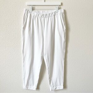 Eileen Fisher Organic Cotton Spandex Cropped Lounge Pant White Sz Medium Neutral